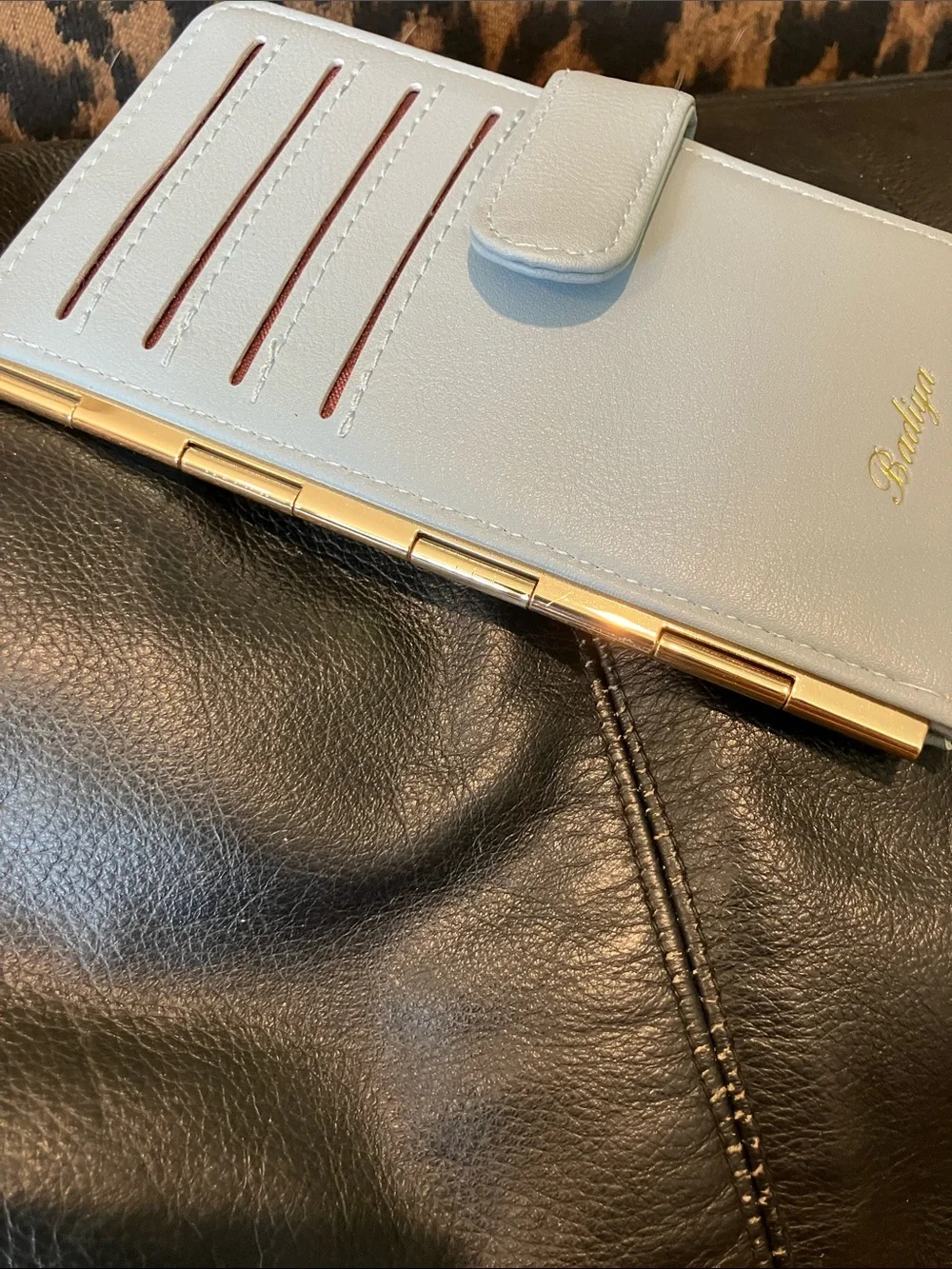 Badiya Light Blue rfid Wallet Case